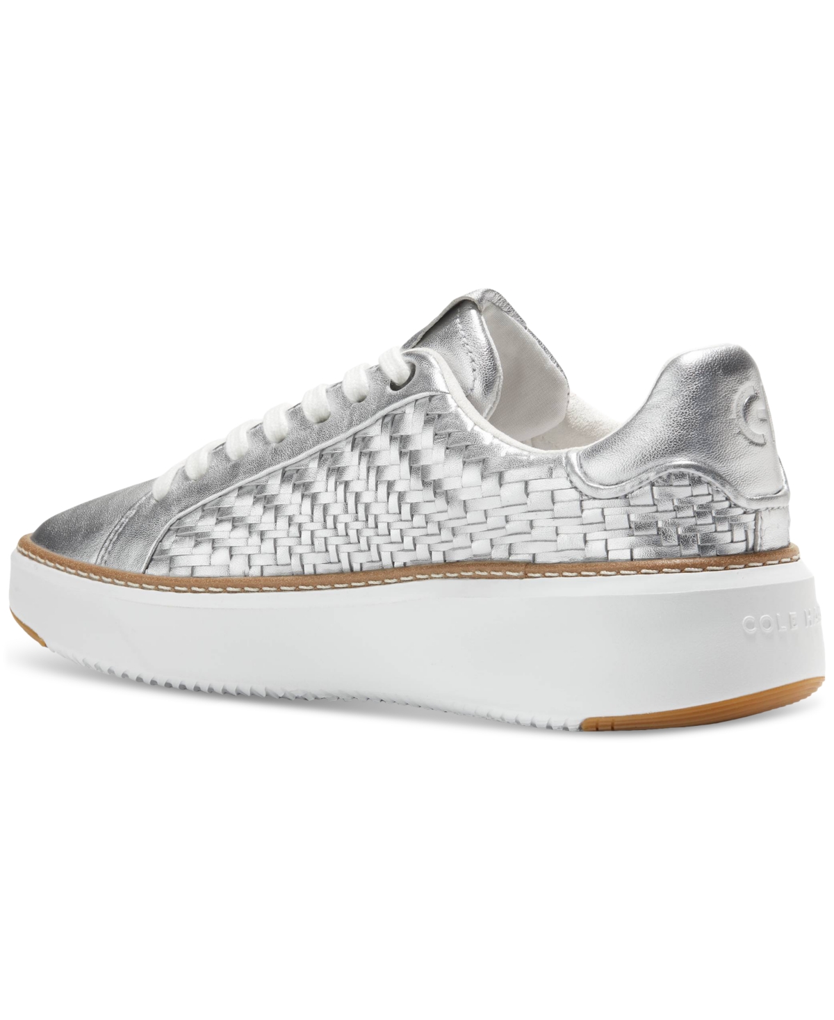 Shop Cole Haan Women's Grandpro Topspin Sneakers In Silver Gen Weave
