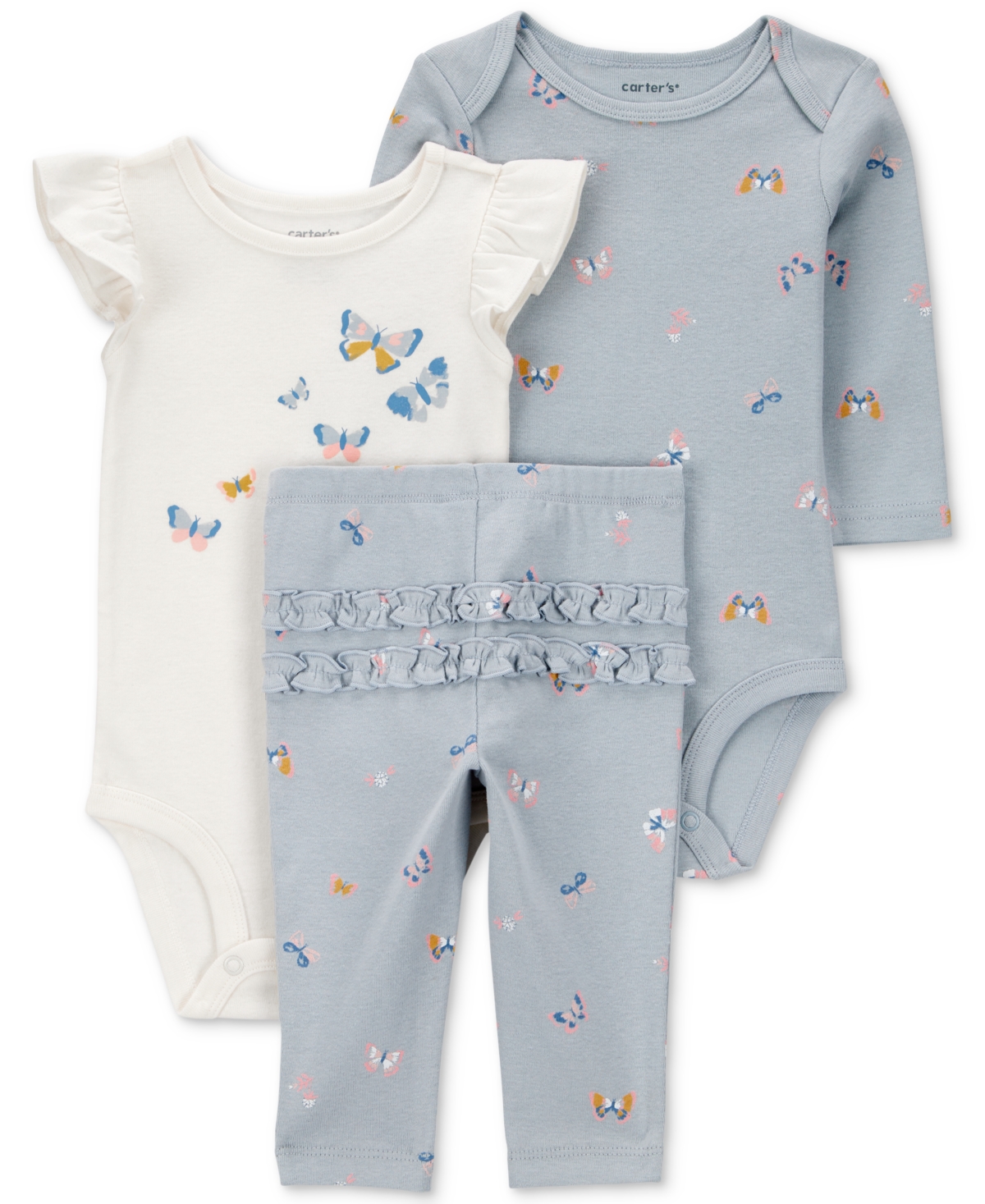 Carter's Baby Girls 3-pc. Cotton Butterfly Little Character Set