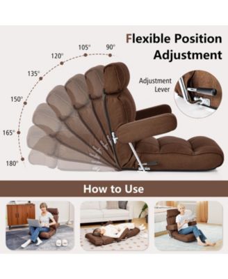 Adjustable Folding Sofa Chair with 6 Position Stepless Back