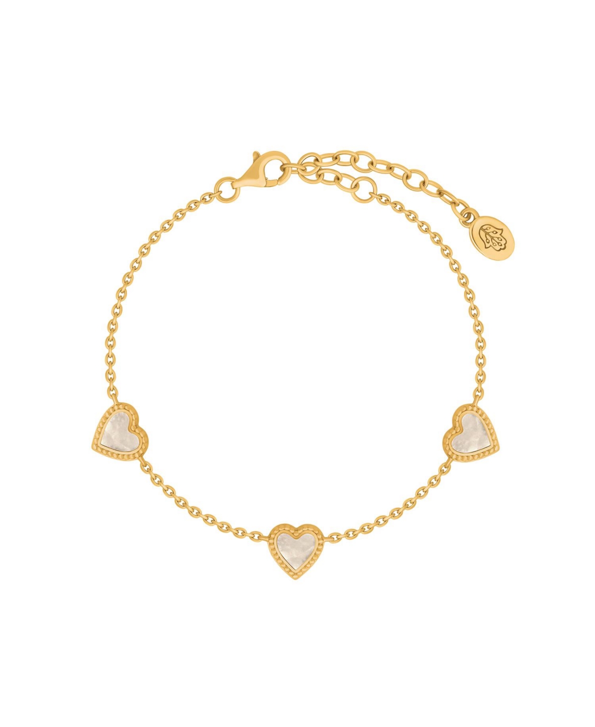 Heartfelt Gratitude Mother of Pearl Heart Gold Bracelet - Gold/white