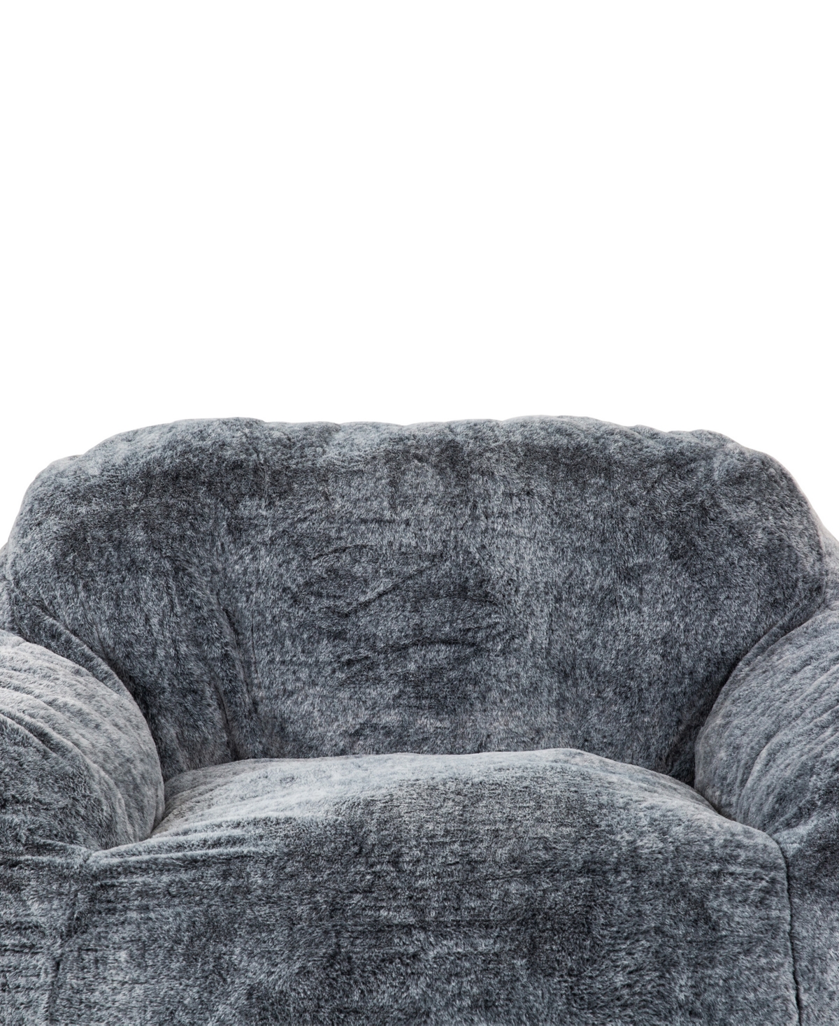Primo International 30" Tore Faux Fur Foam Bean Bag Chair In Gray