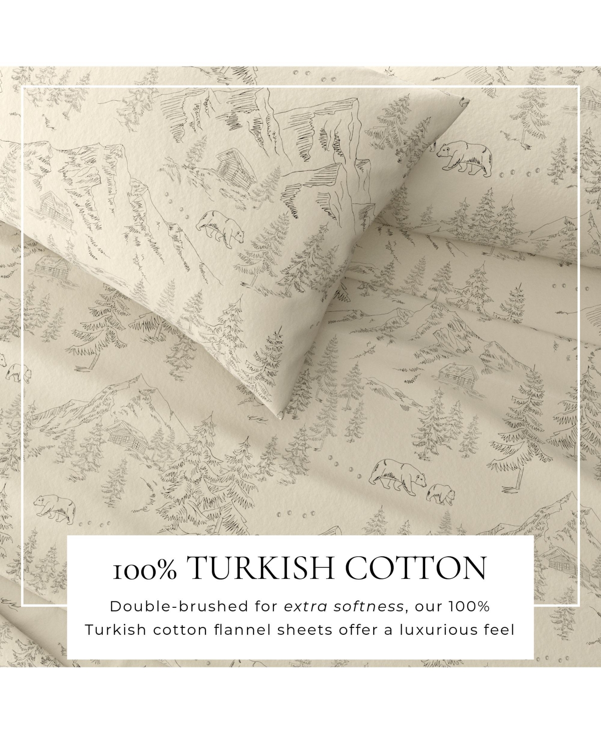 Linery & Co. Ultra-Soft Turkish Cotton Flannel Lodge Print Sheet Set