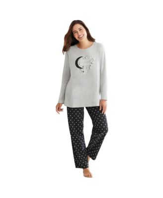 Women's Dreams and Co. Long Sleeve Knit PJ Set
