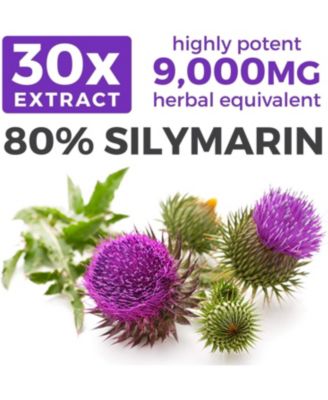 Organic Milk Thistle Capsules, Supports Liver Cleanse, Liver Detox & Gut Health, 60ct