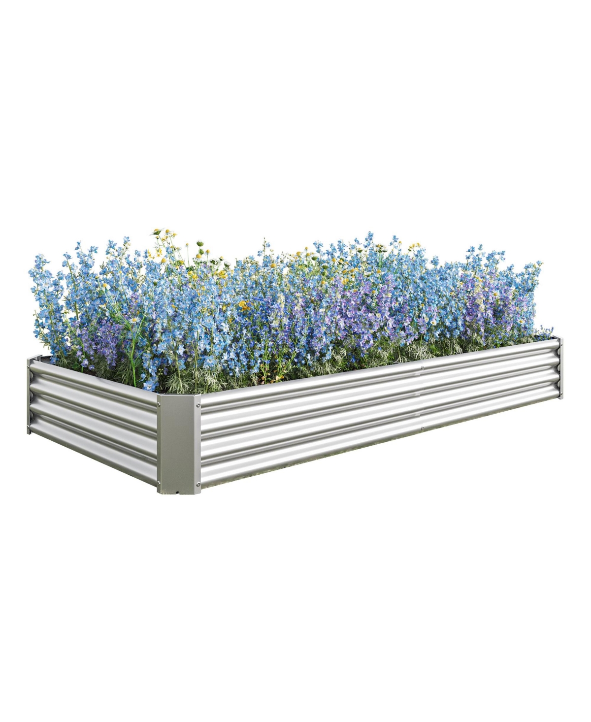 Raised Garden Bed Kit - Metal Raised Bed Garden 7.6x3.7x0.98ft for Flower Planters, Vegetables Herb