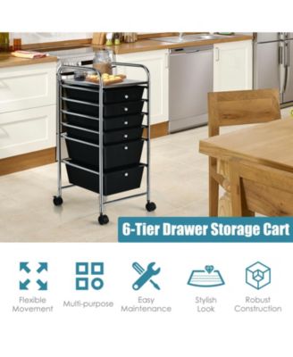6 Drawers Rolling Storage Cart Organizer