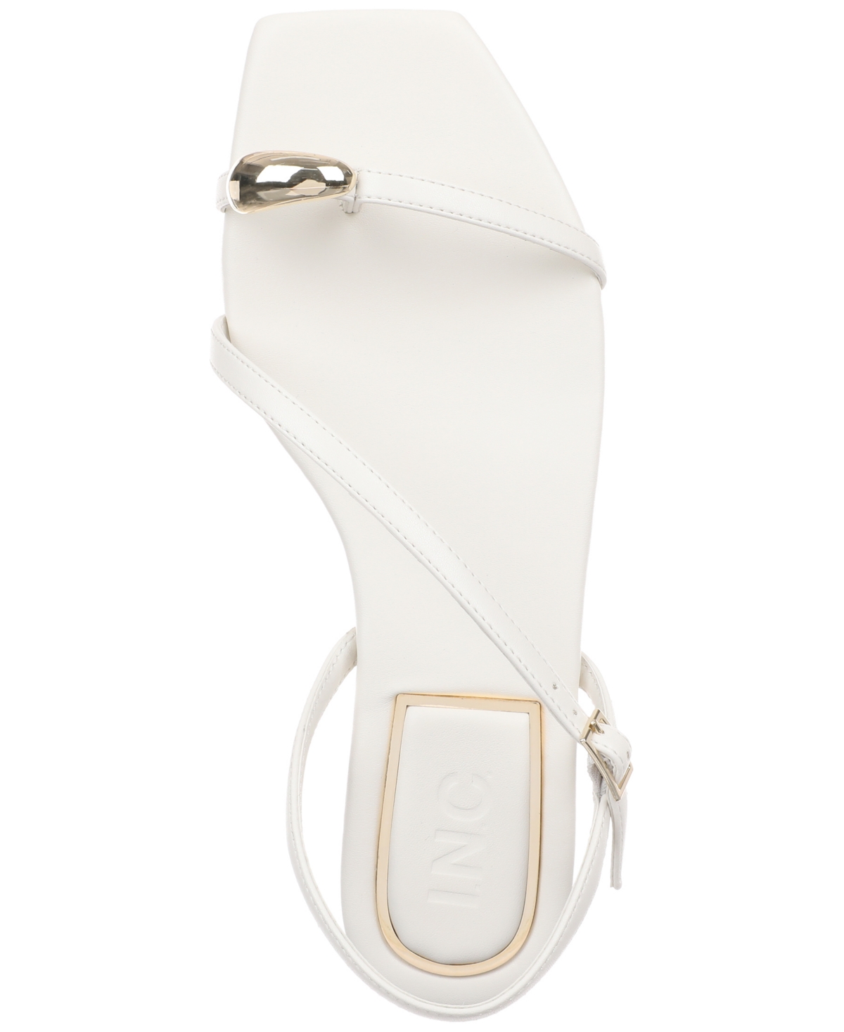Shop Inc International Concepts Women's Zinaa Flat Sandals, Exclusively At Macy's In White Smooth