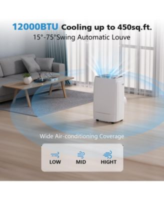 Portable Air Conditioner, 12000 BTU for Room up to 550 sq. ft, Dehumidifier & Fan, Portable AC with 3 Fan Speeds, Automatic Louver Sweep,24H Timer, Remote Control, ECO