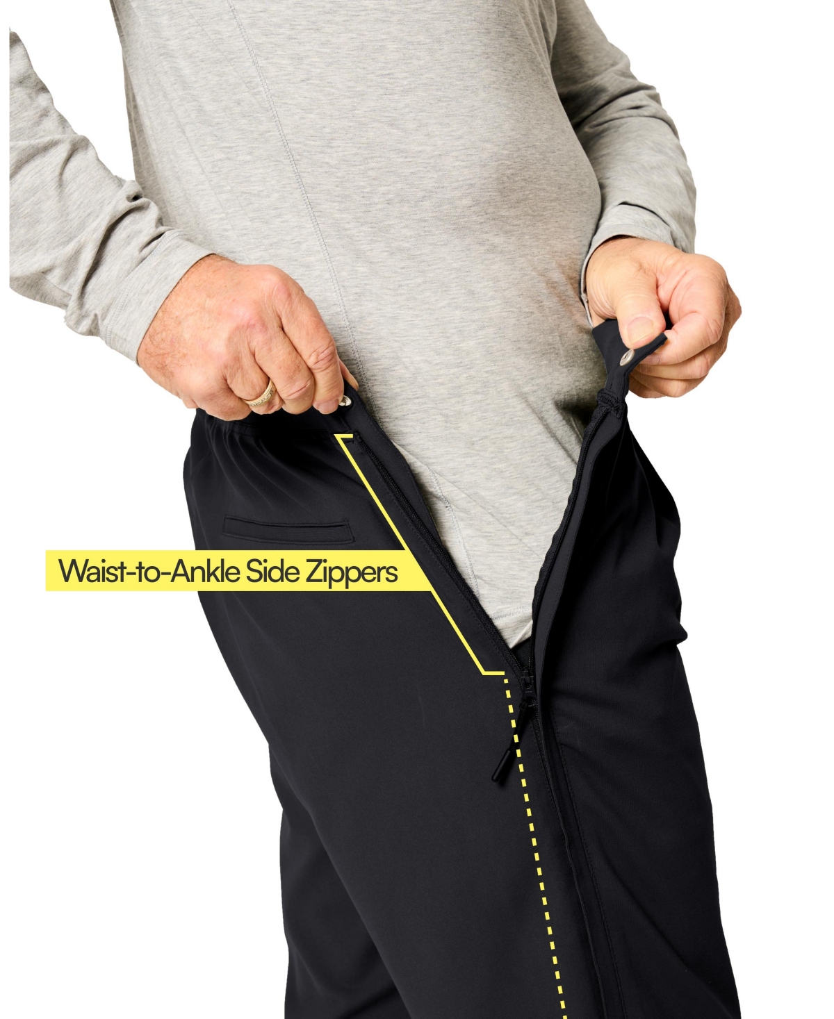 JOE & BELLA MEN'S ADAPTIVE SIDE-ZIP EASY-DRESSING PANTS 