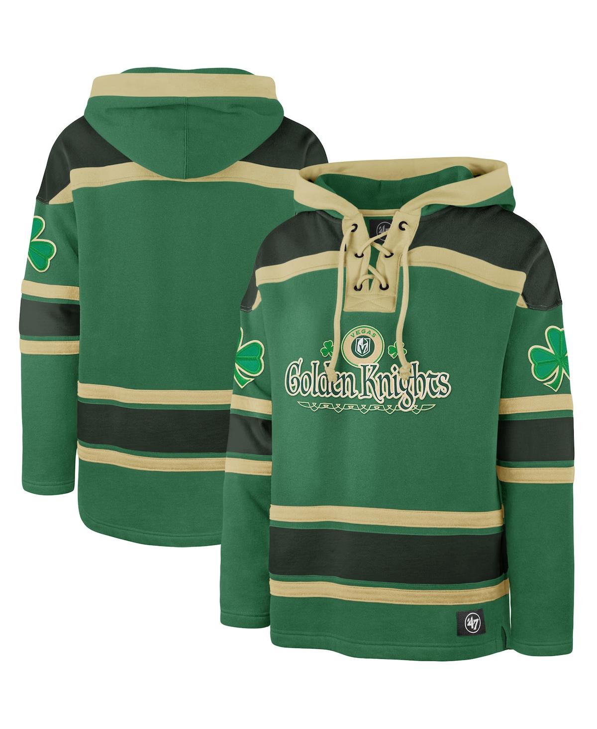 47 BRAND MEN'S KELLY GREEN VEGAS GOLDEN KNIGHTS ST. PATRICK'S DAY MCLUCKY SUPERIOR LACER PULLOVER HOODIE 