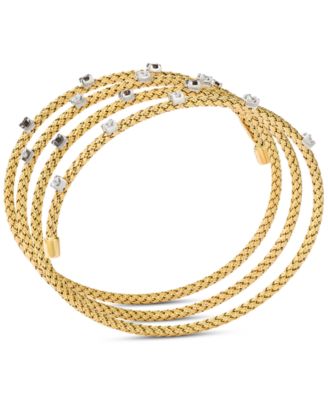 Chocolatier&reg; Chocolate Diamond & Vanilla Diamond Wrap Bracelet (3/4 ct. t.w.) in 14k Two-Tone Gold