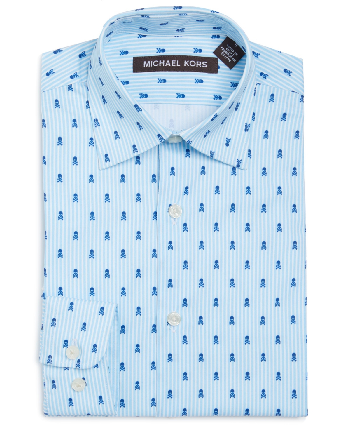 Michael Kors Big Boys Collared Classic Shirt In Blue,white