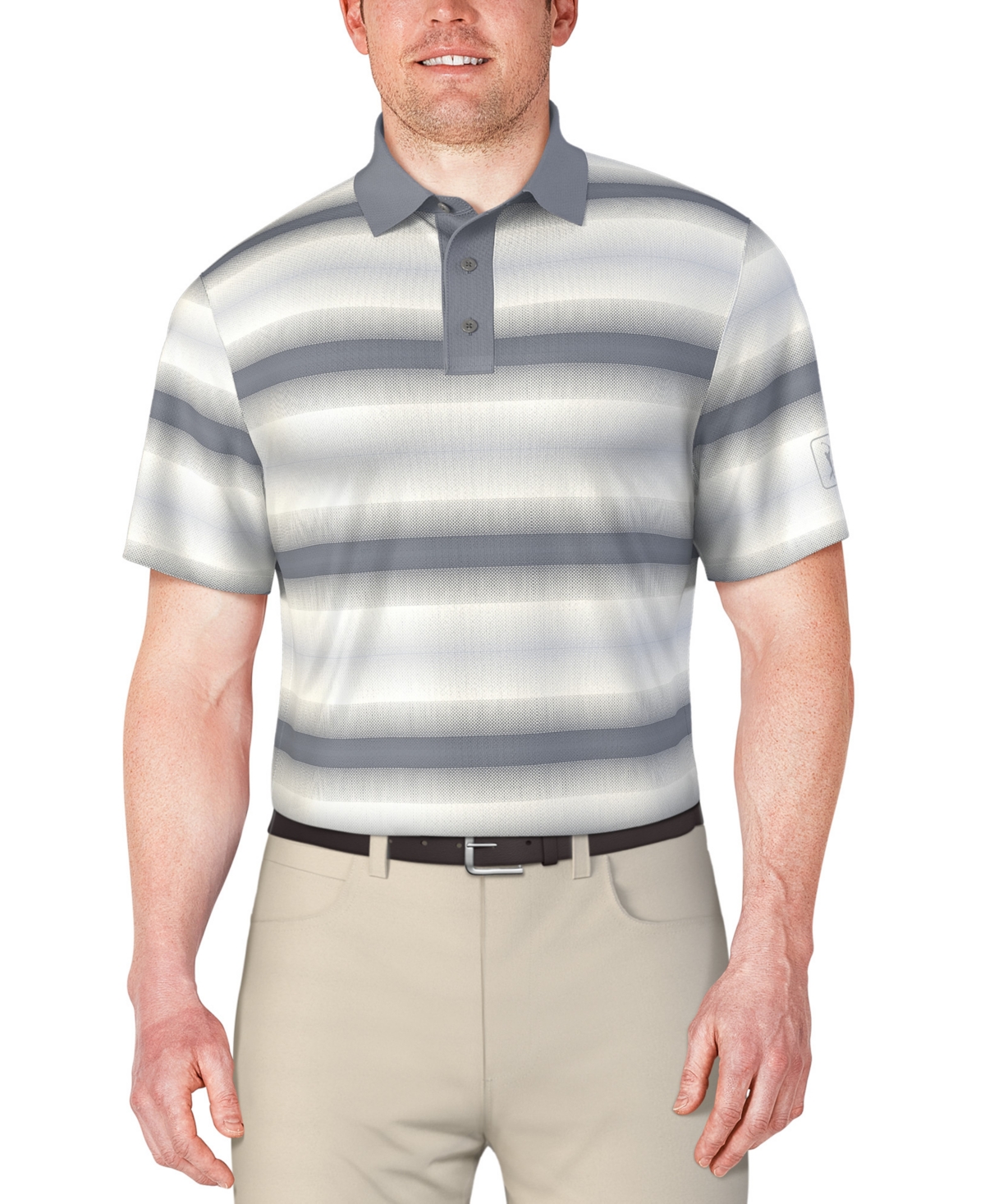 Men's Solarized Stripe Polo Shirt - Bright White