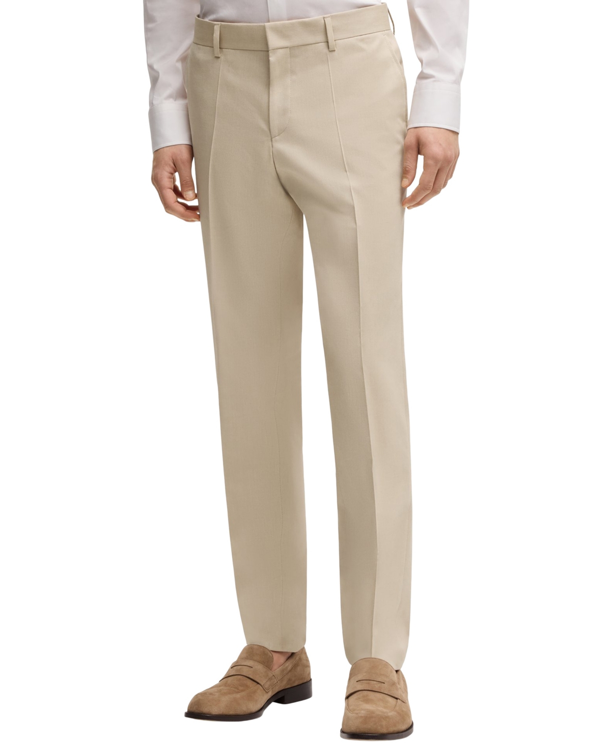 Hugo Boss Boss By  Men's Stretch Chiffon Formal Trouser Pants In Open Beige