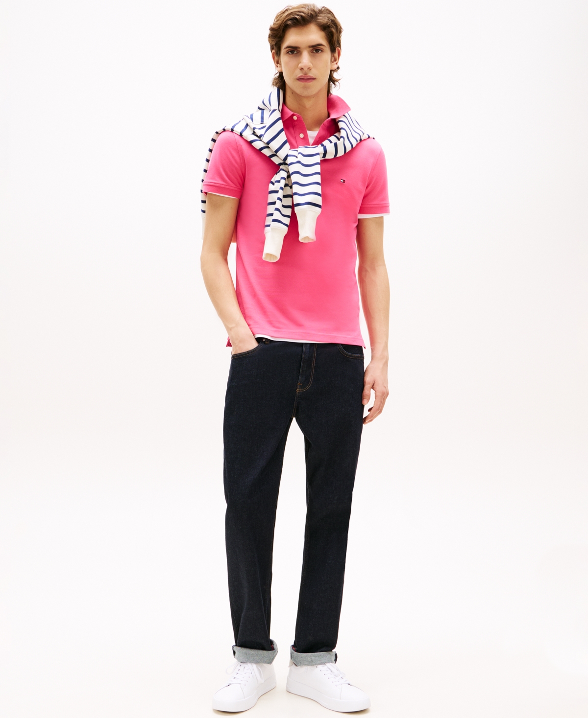 Tommy Hilfiger Men's 1985 Slim Fit Polo Shirt In Black