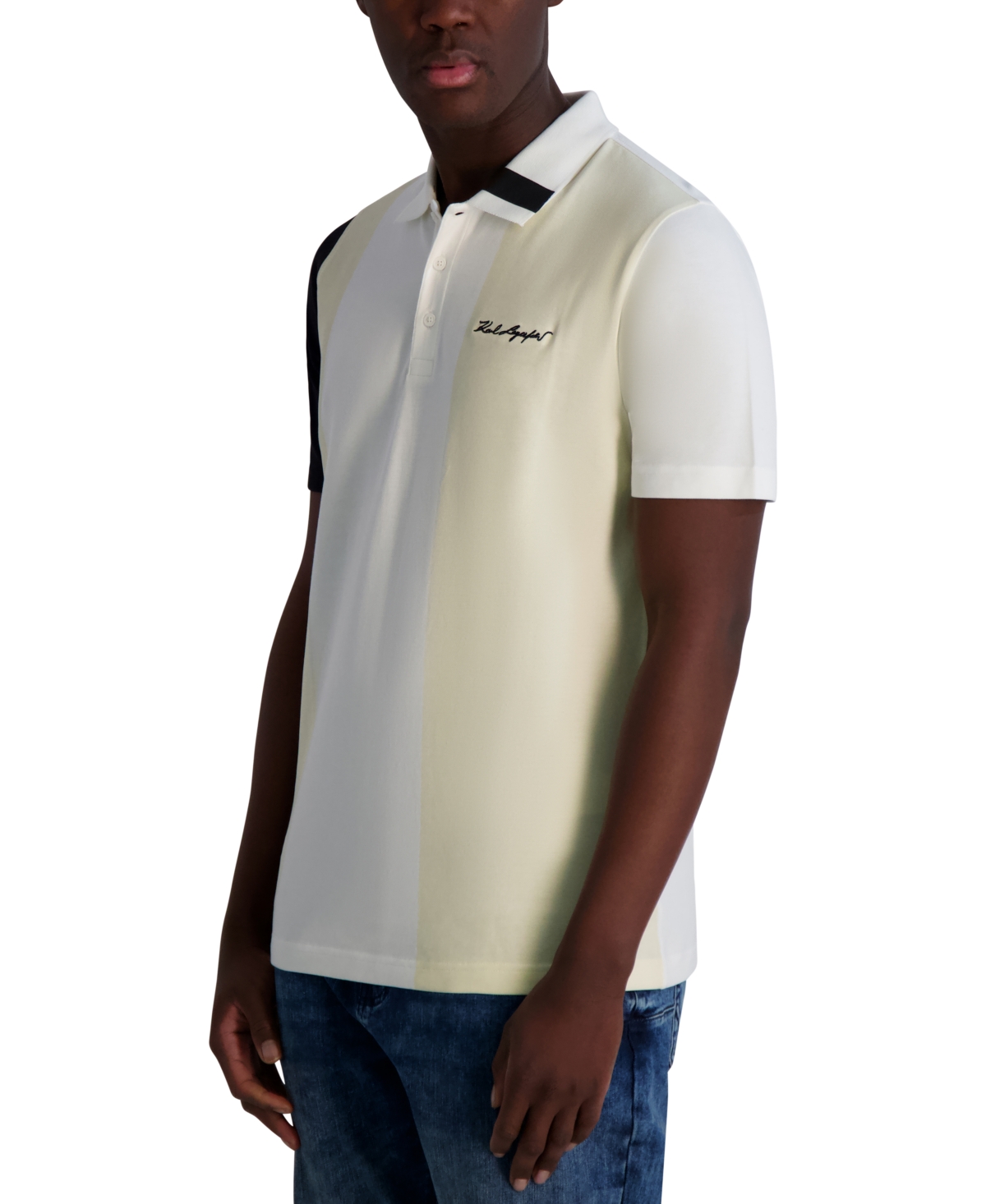 Karl Lagerfeld Men's Regular-fit Colorblocked Polo Shirt