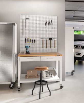 Acacia Wood Seat Pneumatic Adjustable Work Stool