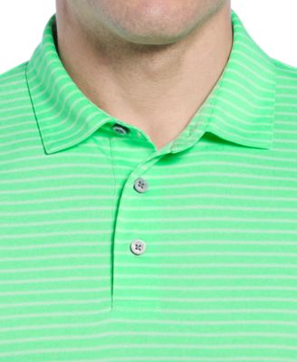 Men's Heathered Feeder Stripe Golf Polo Shirt