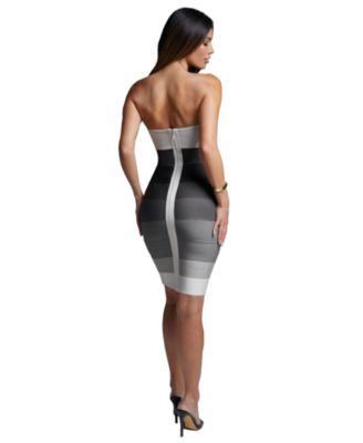 Women's Strapless Colorblock Bandage Midi