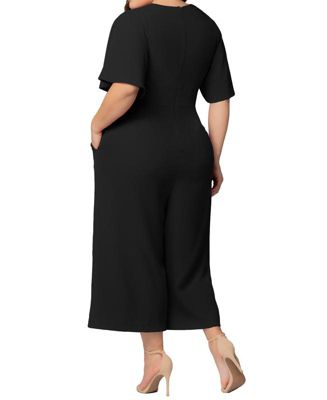 Plus Size Evelyn Cropped Wide Leg Jumpsuit