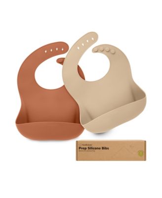 2-Pack Silicone Bibs For Babies, Food Grade Silicone Baby Bibs for Eating, Feeding, Toddler Bibs, Boys, Girls