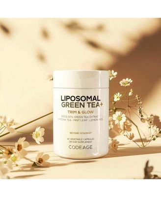Liposomal Green Tea+ EGCG 50% Green Tea Extract, Matcha Green Tea Powder, Peppermint Leaf, Lemon Peel, Green Tea Pils Supplement, 60 Capsules