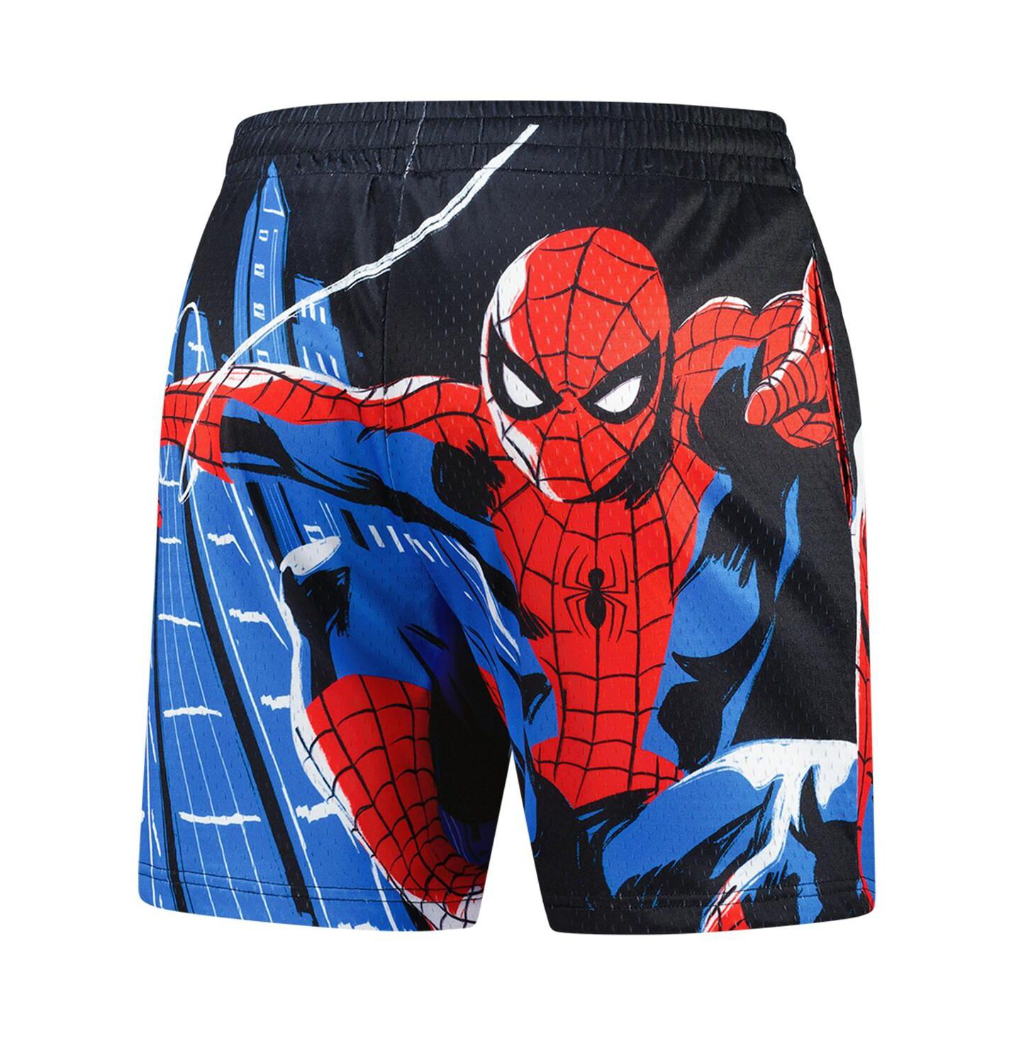 Мужские шорты Lids Black Spider-Man Big Print Mesh — фото 2
