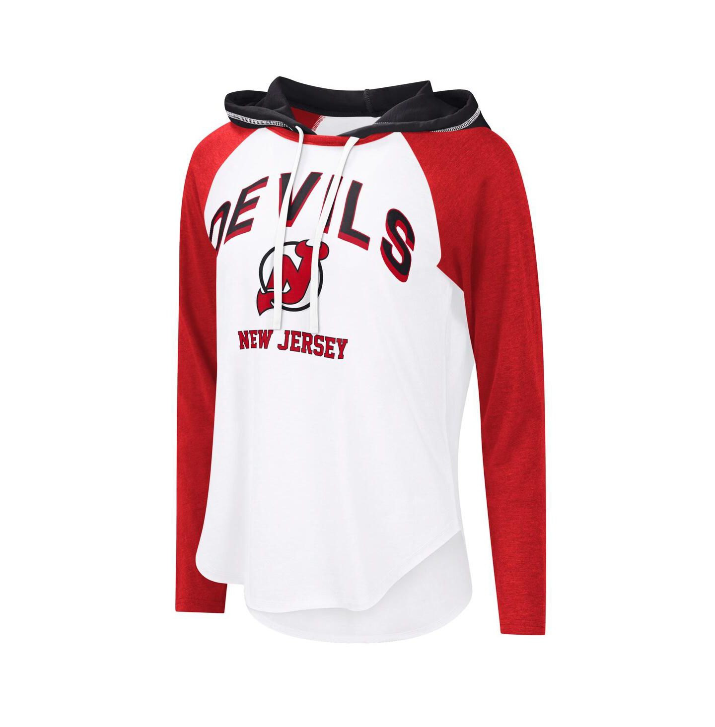 Женское худи G-III 4Her by Carl Banks White New Jersey Devils VIP Raglan Long Sleeve T-Shirt — фото 3