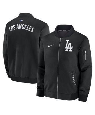 Nike - Men's Anthracite Los Angeles Dodgers Authentic Collection Dugout Full-Zip Bomber Jacket