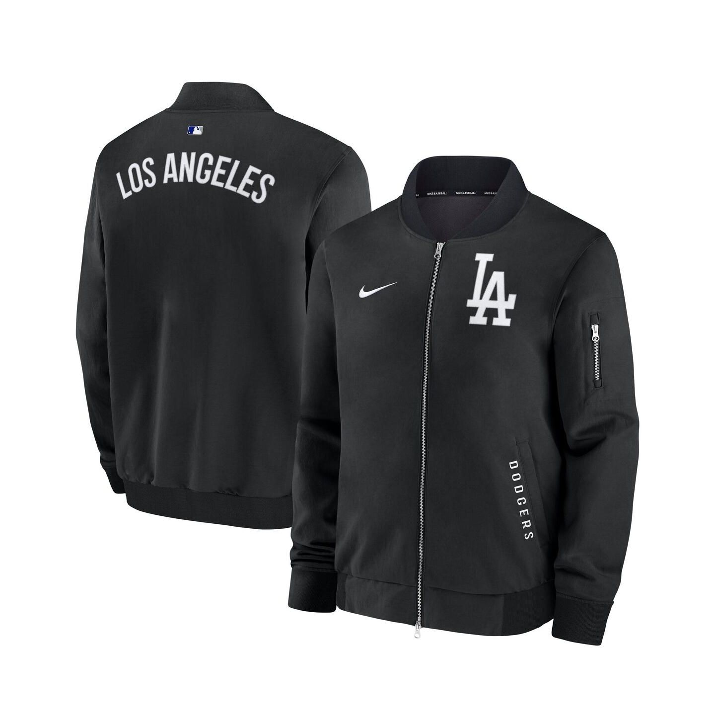 Мужской бомбер Nike Los Angeles Dodgers Authentic Collection Dugout на молнии, Anthracite — фото 1