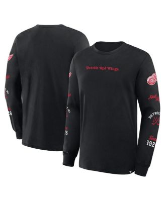 Fanatics - Men's Black Detroit Red Wings Boxed In Legacy Long Sleeve T-Shirt
