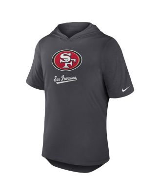 Men's Anthracite San Francisco 49ers Tri-Blend Performance Hoodie T-Shirt