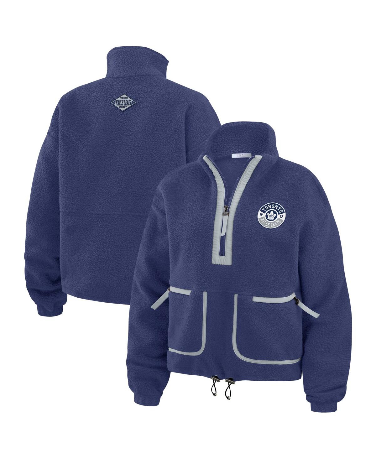 Women's Blue Toronto Maple Leaves Polar Fleece Half-Zip Jacket - Blue