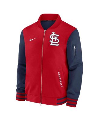Men's Red/Navy St. Louis Cardinals Authentic Collection Dugout Full-Zip Bomber Jacket