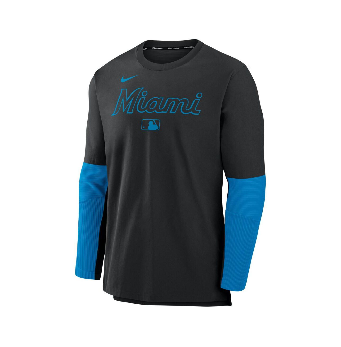 Мужской топ Nike Black/Blue Miami Marlins Authentic Collection Player Lightweight Performance Long Sleeve — фото 3