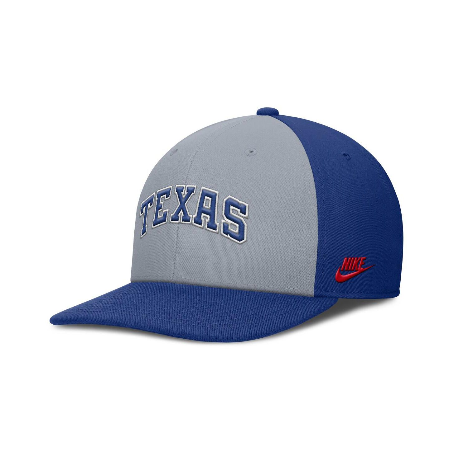 Мужская кепка Nike Gray/Royal Texas Rangers Pro Performance Snapback Hat — фото 3