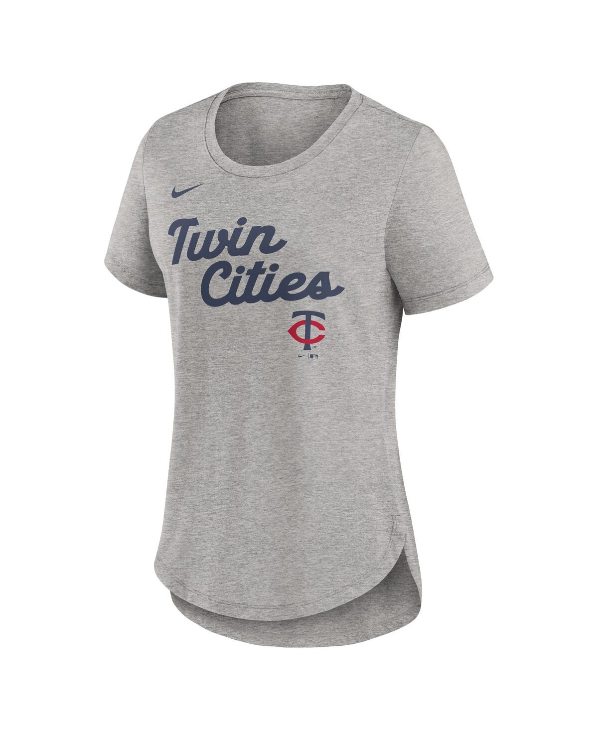 Nike Heather Gray Minnesota Twins Script Tri-blend T-shirt In Gray