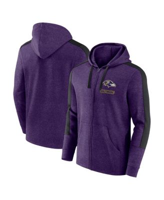 Fanatics - Men's Heather Purple Baltimore Ravens Gains Full-Zip Hoodie