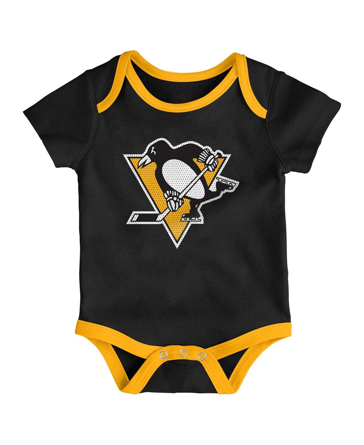 Outerstuff Baby Boys And Girls 3-piece Pittsburgh Penguins Legend Bodysuit Set