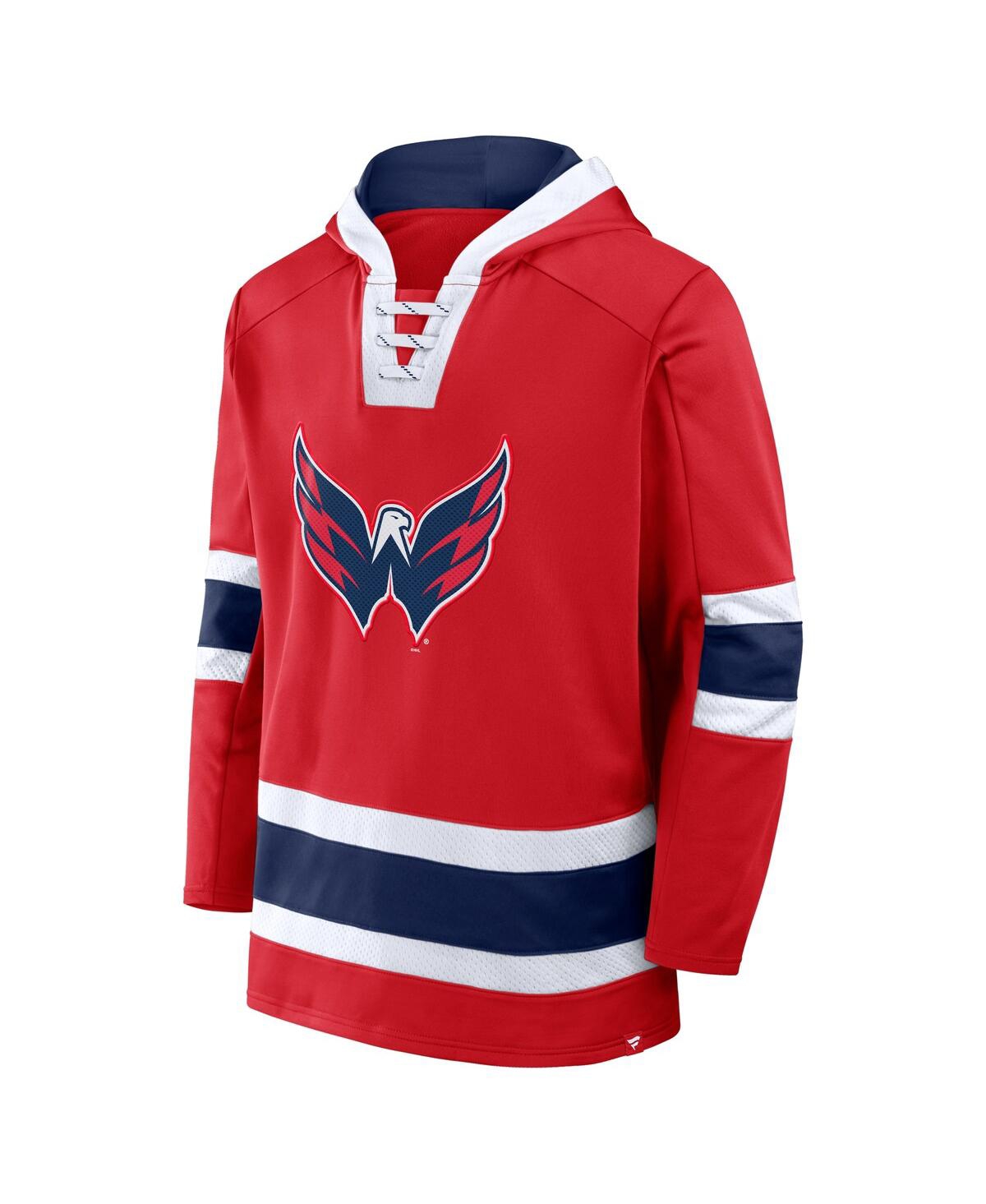 Fanatics Men's Red Washington Capitals Inside Line Fleece Pullover Hoodie In Red