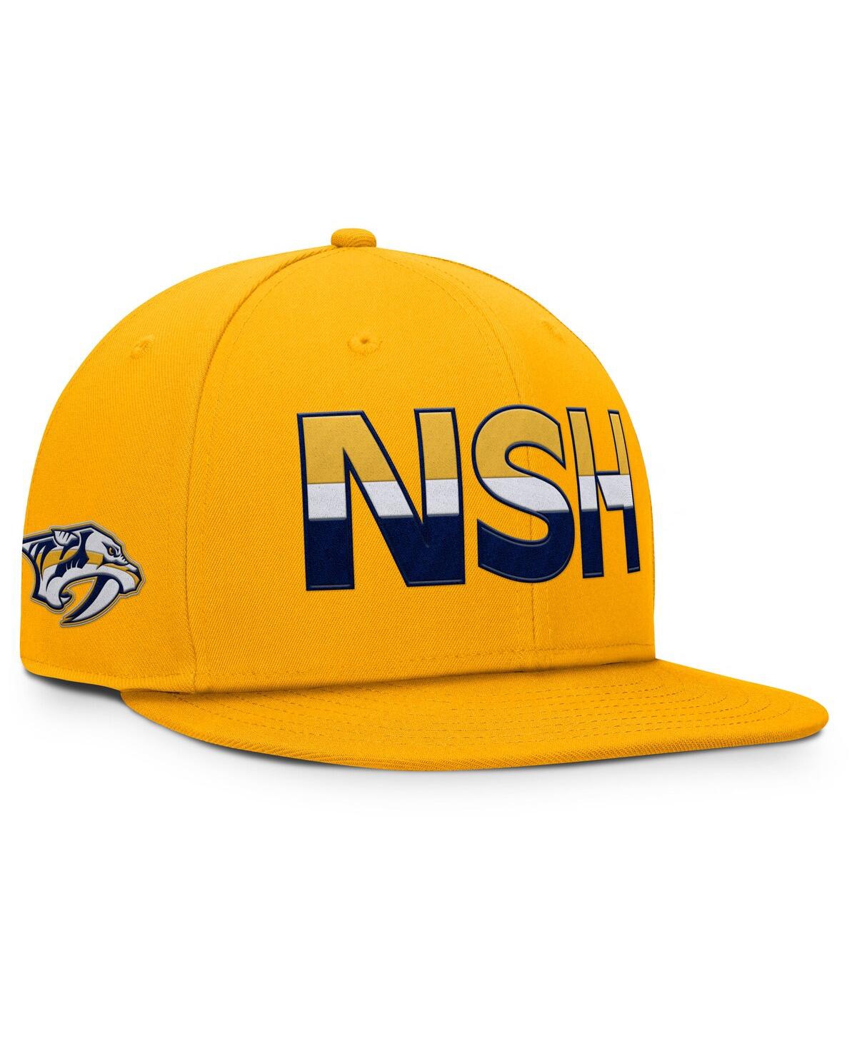 Fanatics Men's Gold Nashville Predators Authentic Pro Rink Snapback Hat In Gold