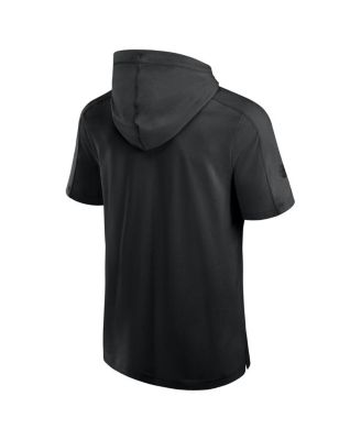 Men's Black Boston Bruins Authentic Pro Road Performance Short Sleeve Pullover Hoodie