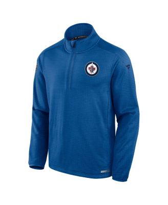 Men's Blue Winnipeg Jets Authentic Pro Rink Quarter-Zip Jacket
