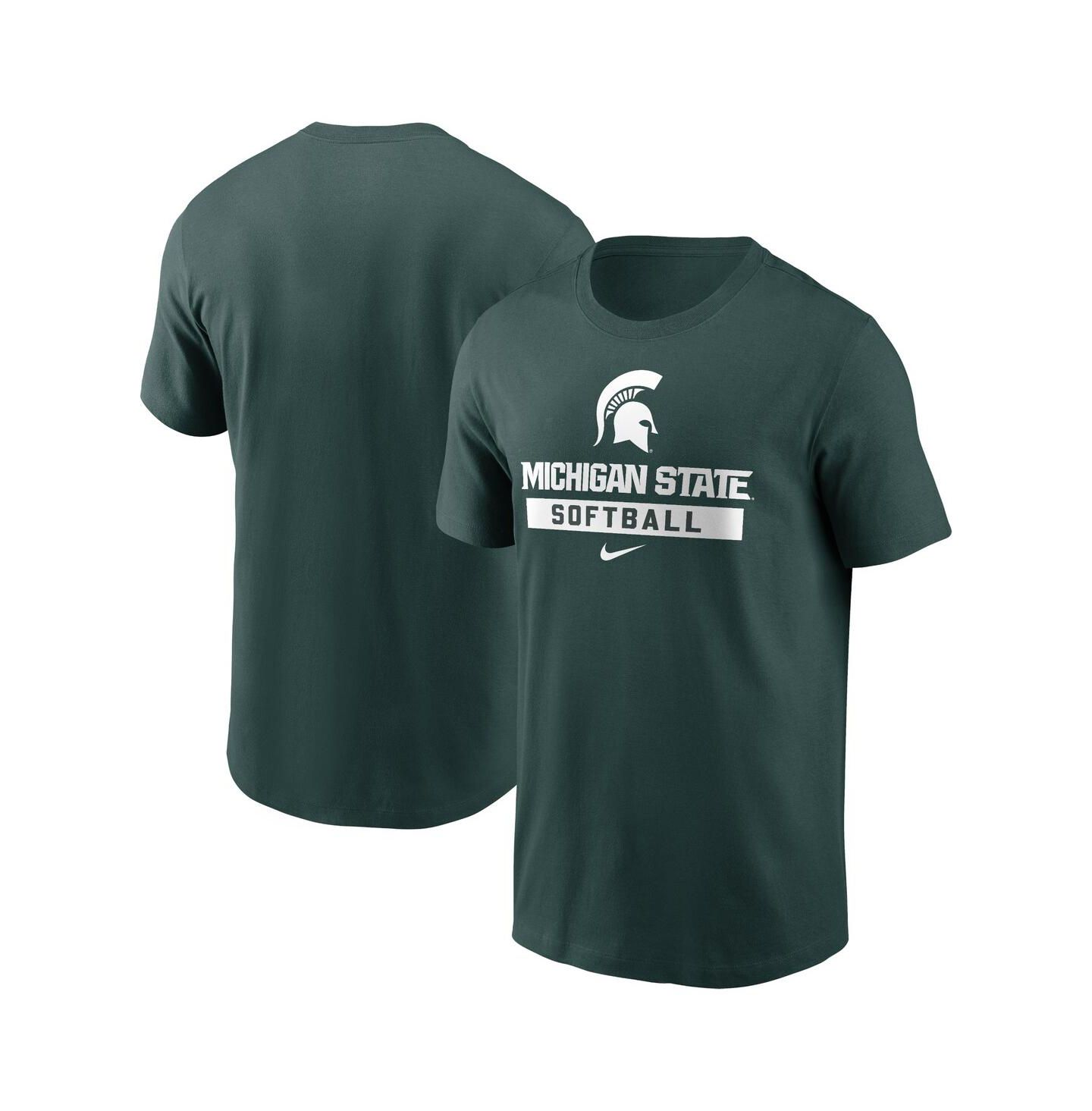 Мужская футболка Nike Green Michigan State Spartans Softball — фото 1
