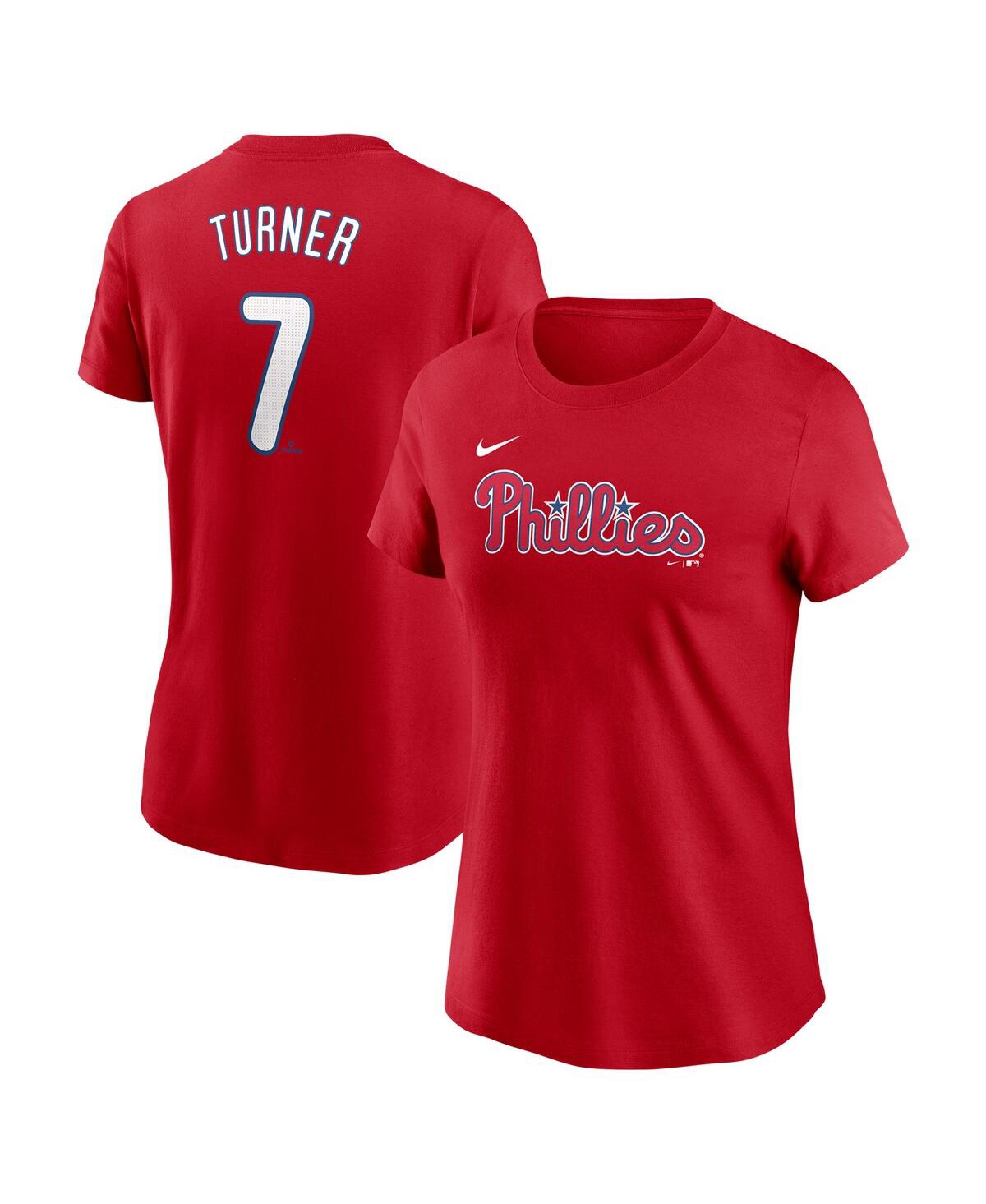 Nike Women's Trea Turner Red Philadelphia Phillies Fuse Name Number T-shirt In Red