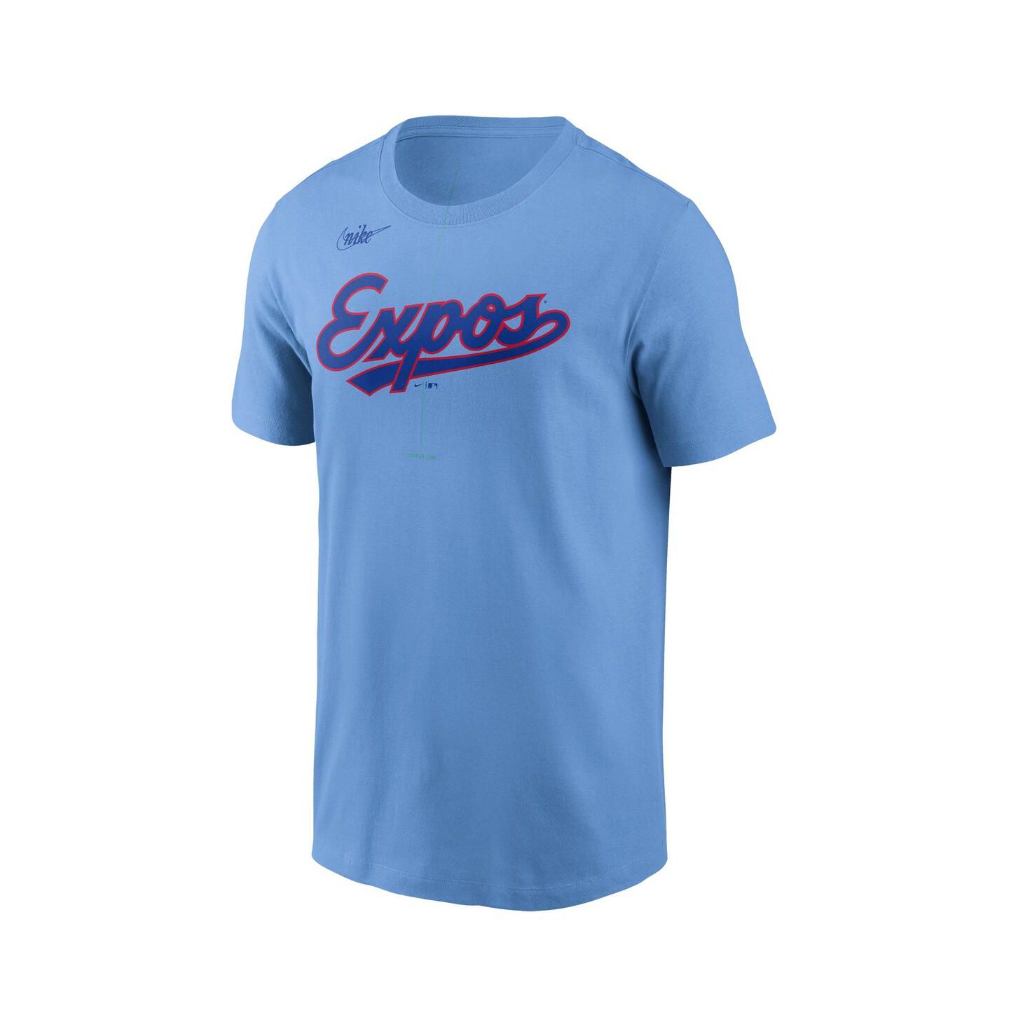 Мужская футболка Nike Powder Blue Montreal Expos Cooperstown Wordmark — фото 3