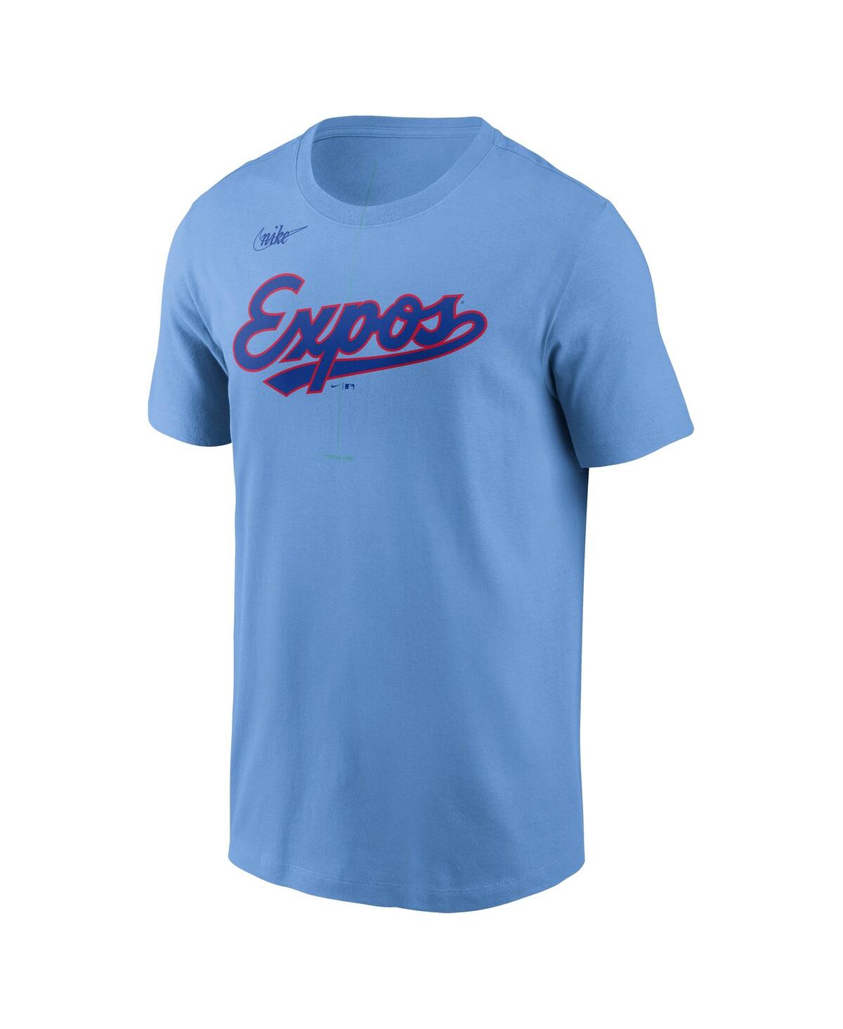 NIKE MEN'S POWDER BLUE MONTREAL EXPOS COOPERSTOWN WORDMARK T-SHIRT