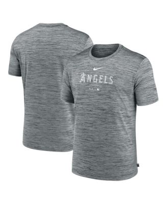 Nike - Men's Heather Charcoal Los Angeles Angels Authentic Collection Velocity Performance Practice T-Shirt