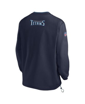 Men's Navy Tennessee Titans 2023/24 Sideline Repel V-neck Long Sleeve Pullover Windshirt