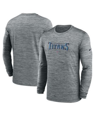 Nike - Men's Heather Gray Tennessee Titans Sideline Team Velocity Performance Long Sleeve T-Shirt